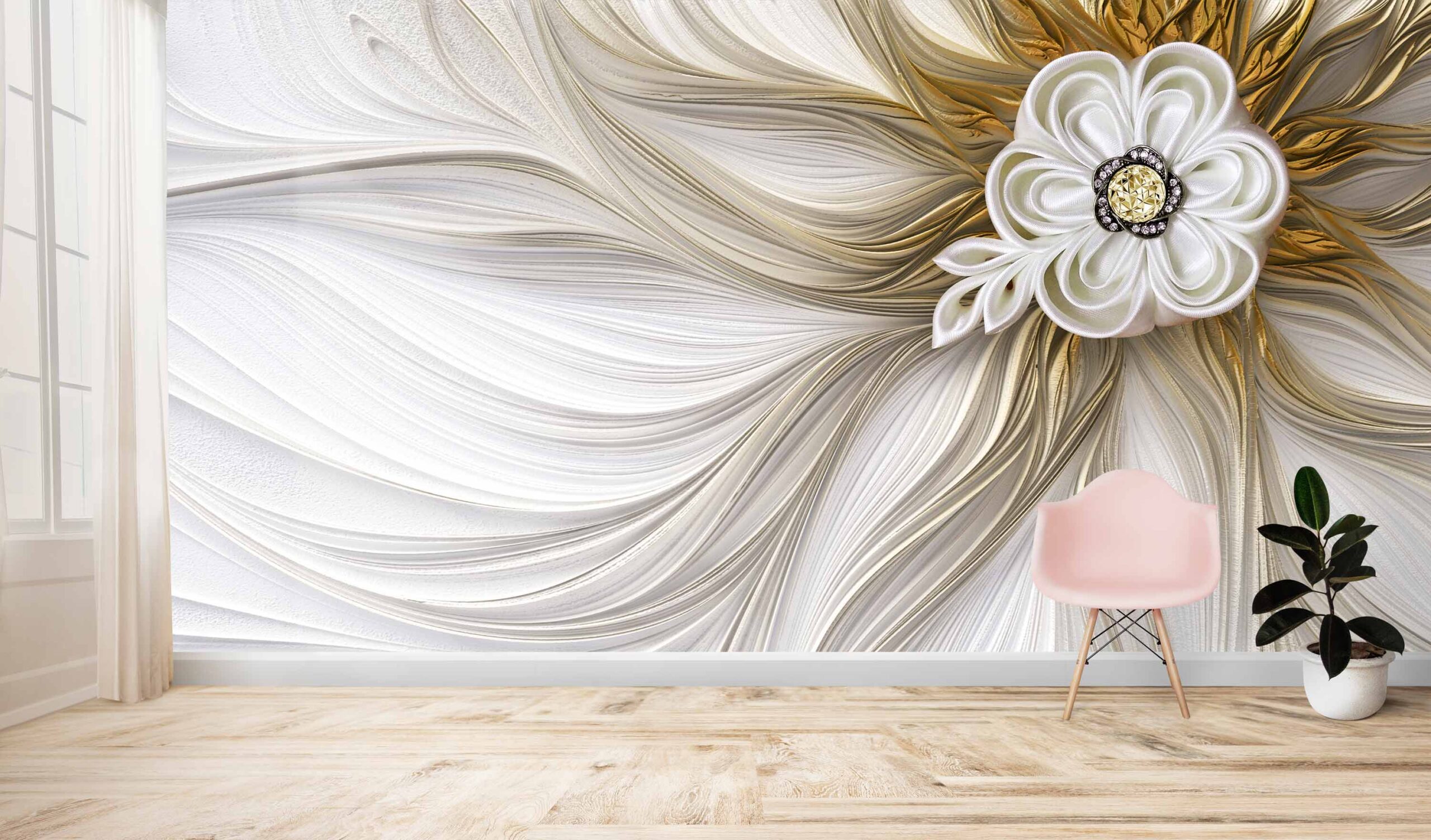 g2 پوستر دیواری گلبرگ طلایی