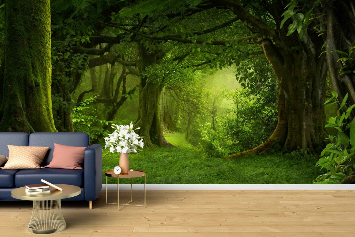 پوستر دیواری جنگل سبز