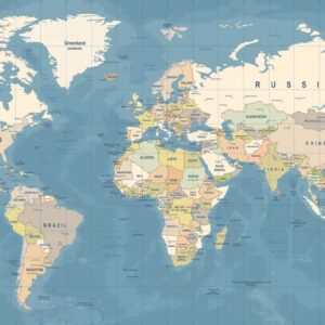 خرید تابلو نقشه جهان