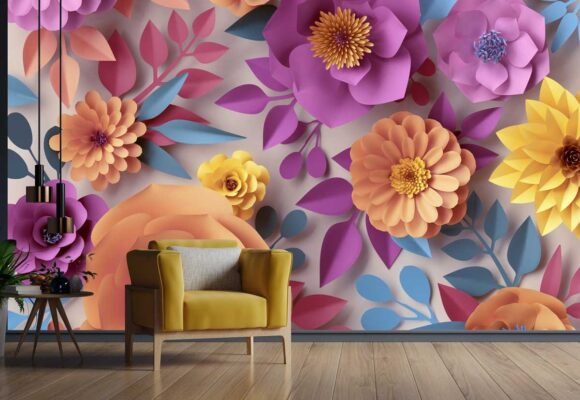 پوستر دیواری گل رنگی